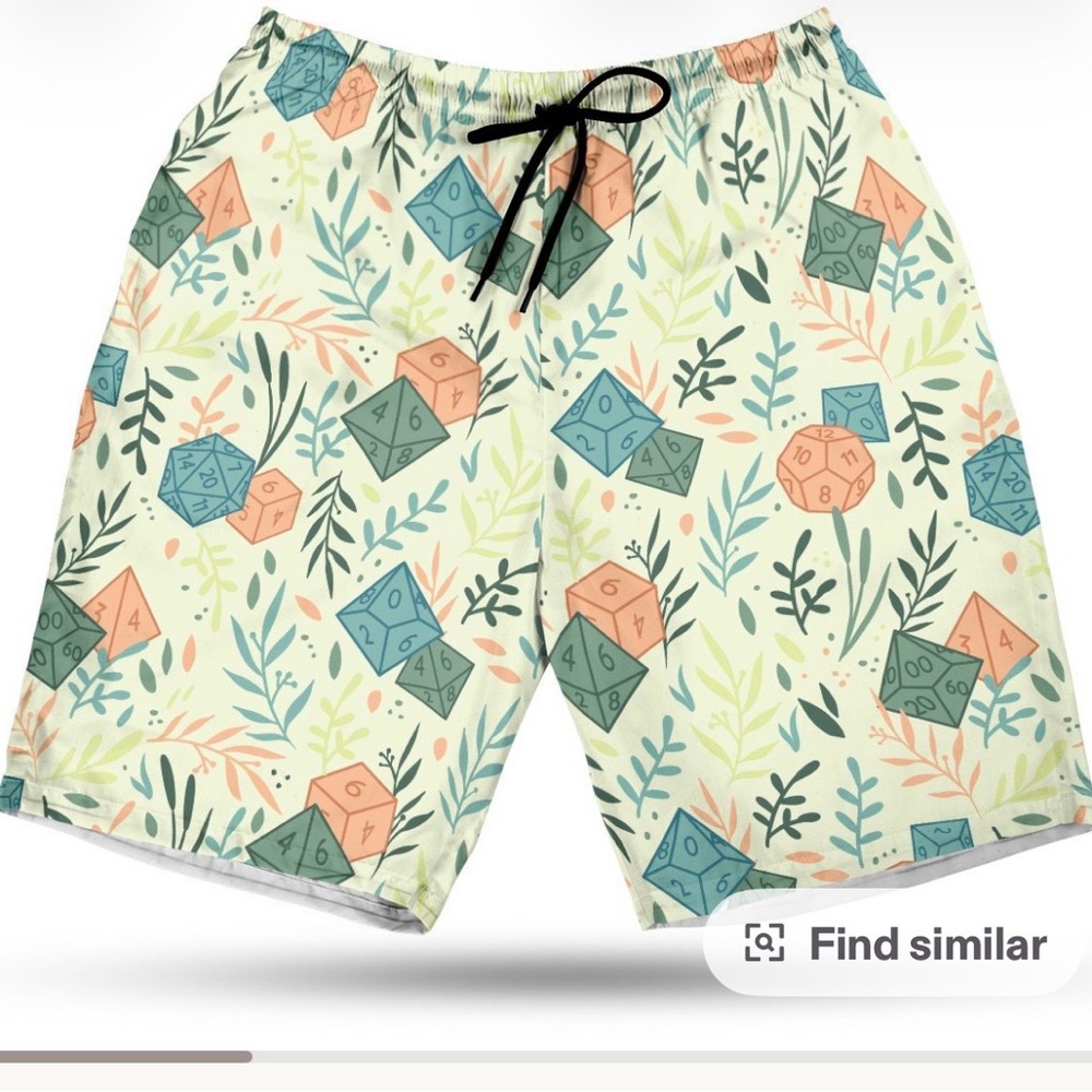Dungeon and Dragons (DND) inspired Swim Trunks with Pockets